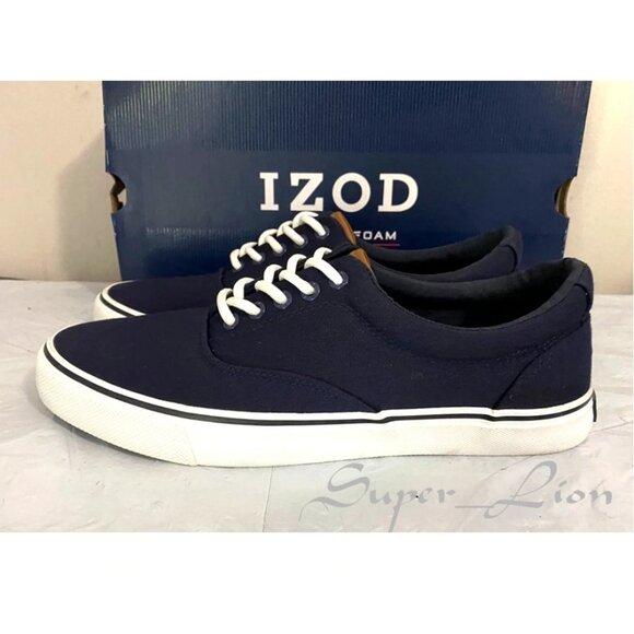 NEW IZOD Men's Rangley Canvas Lace-up Memory Foam Sneaker Shoes - Picture 2 of 8